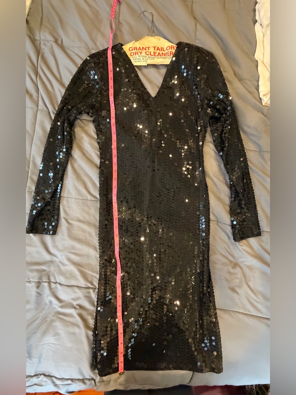 Vintage SHOMAX Originals Black Sequin Cocktail Party Dress Size M - Picture 4 of 5